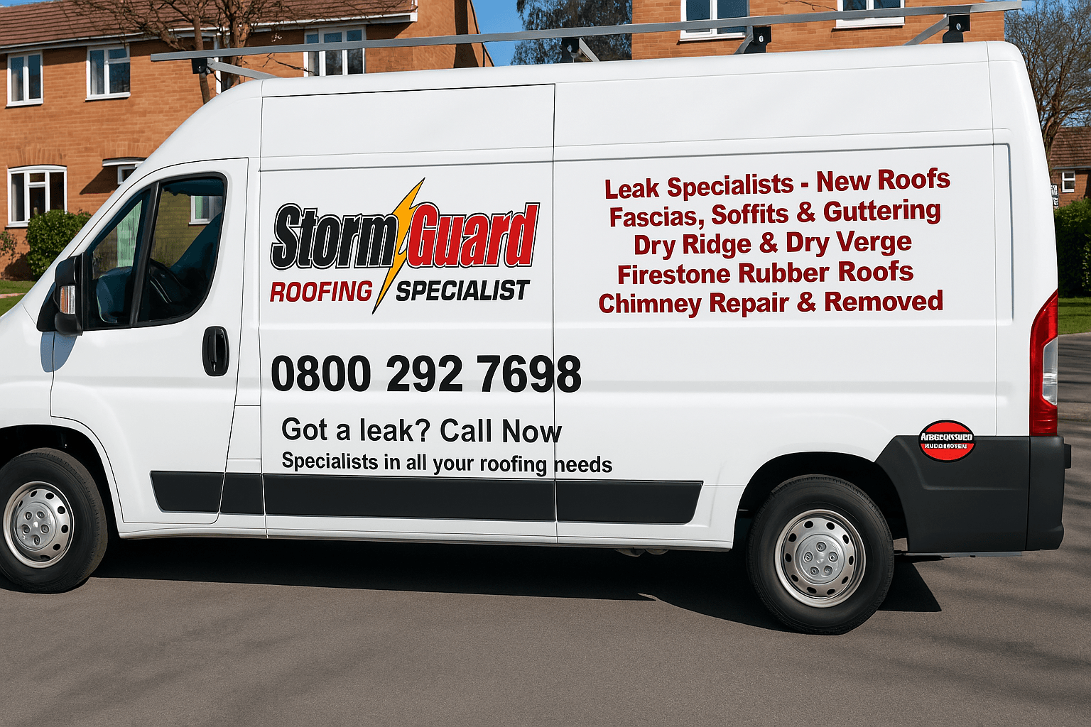 StormGuard Roofing Service Van
